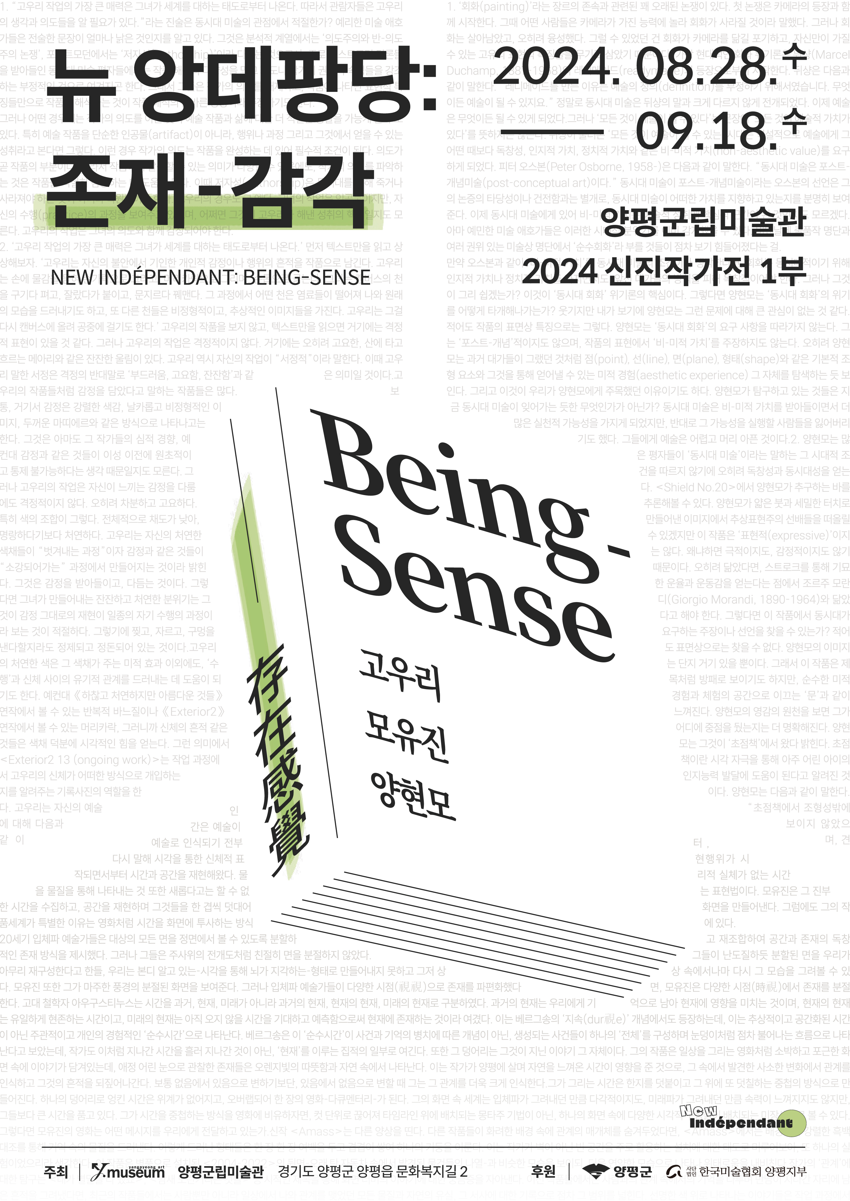 양평군립미술관 신진작가전 1부 <뉴 앙데팡당: 존재-감각>전 이미지