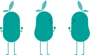 예술나무 마스코트 기본형 예나씨 뒷면, 옆면 (우), 옆면 (좌)